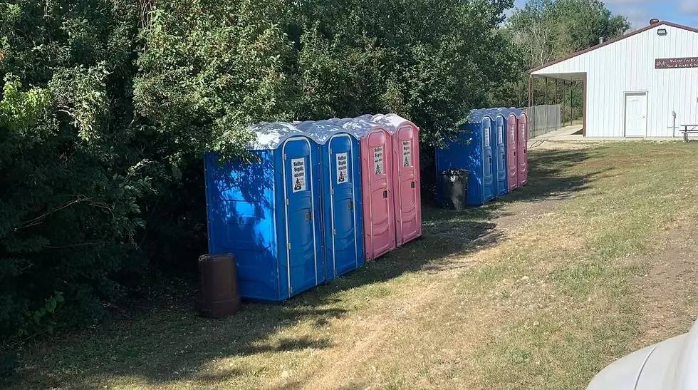 Salhus portable toilets arranged beside a building